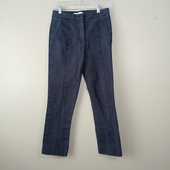 TORY BURCH NAVY STRAIGHT LEG DRESS TROUSERS, SIZE 0 - Picture 2 of 6